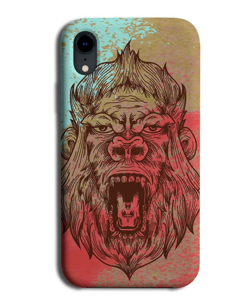 Angry Gorilla Drawing Phone Case Cover Painting Gorillas Face Monkey E662