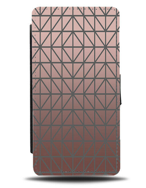 Dark Rose Gold & Grey Pattern Flip Cover Wallet Phone Case Geometric Shapes A571