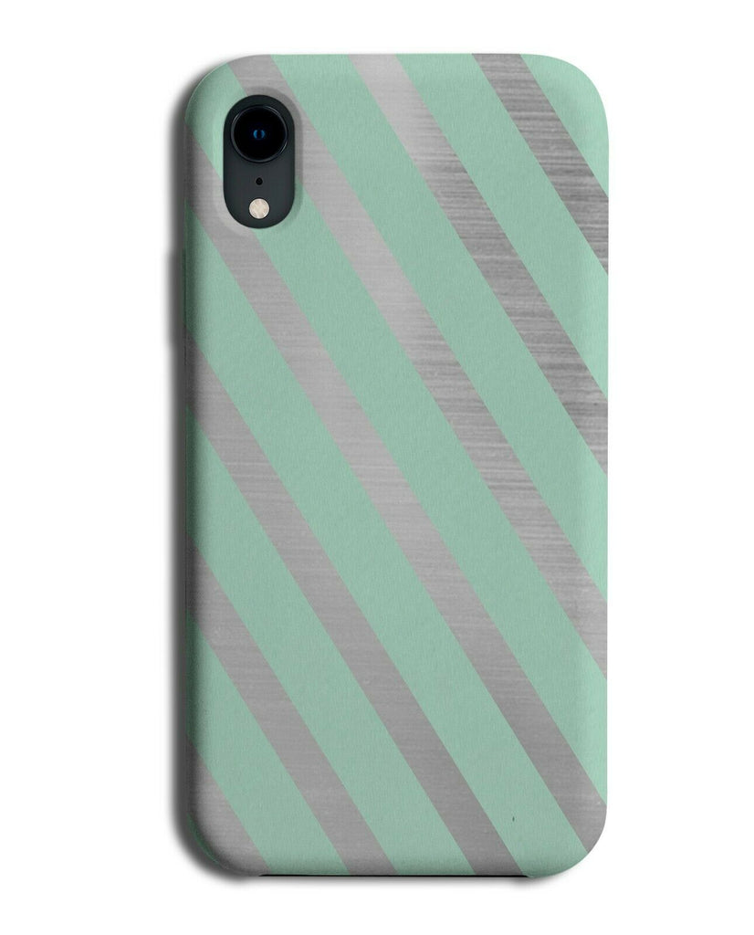 Mint Green and Silver Stripey Pattern Phone Case Cover Stripes i868