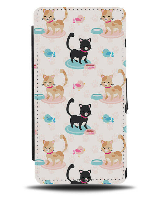 Cat Design Wallpaper Background Flip Wallet Case Cats Feline Present Gift F008