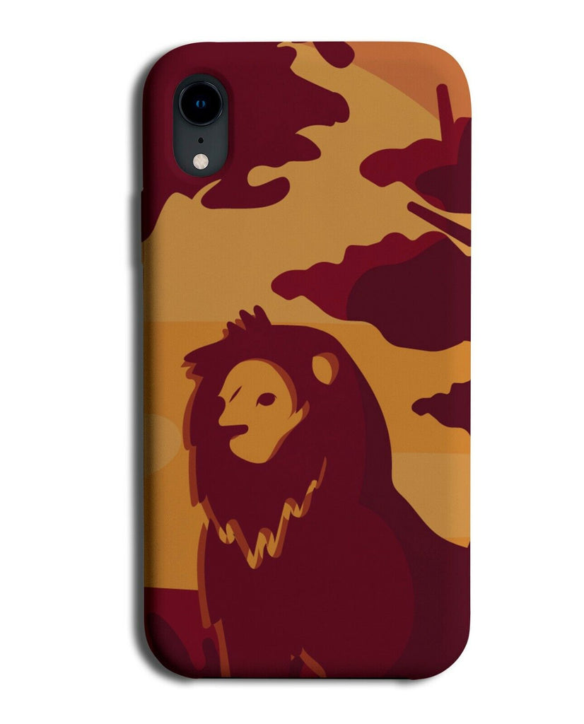 Lion Silhouette in The Sunset Phone Case Cover Scene Nature African Shapes J720