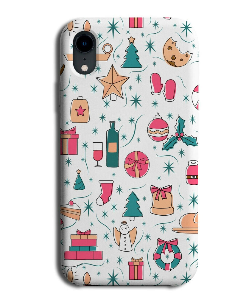 Christmas Pattern Phone Case Cover Xmas Shapes Drawings Pictures Theme E550