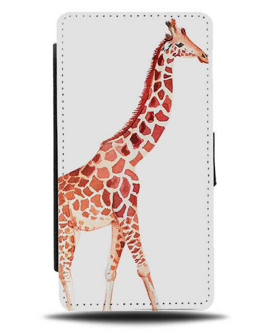 Giraffe Head Picture Flip Wallet Case Giraffes Face Spots Pattern Present G268