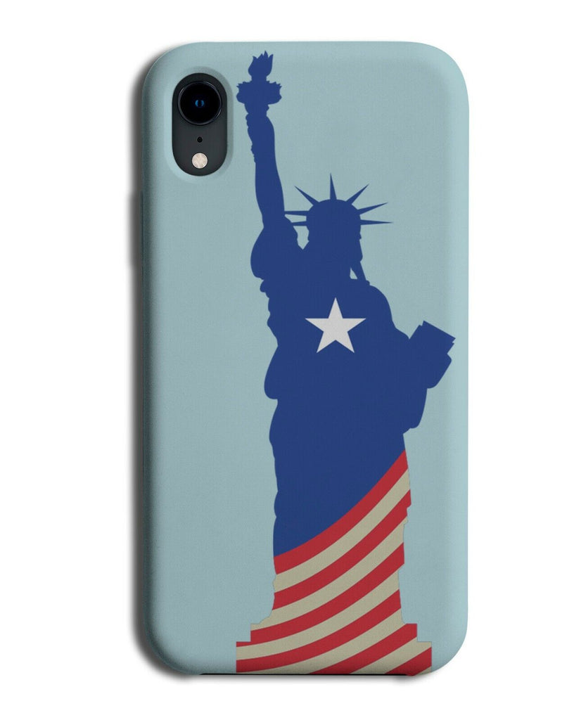 Statue Of Liberty Stars and Stripes Phone Case Cover Flag Lady Silhouette K396