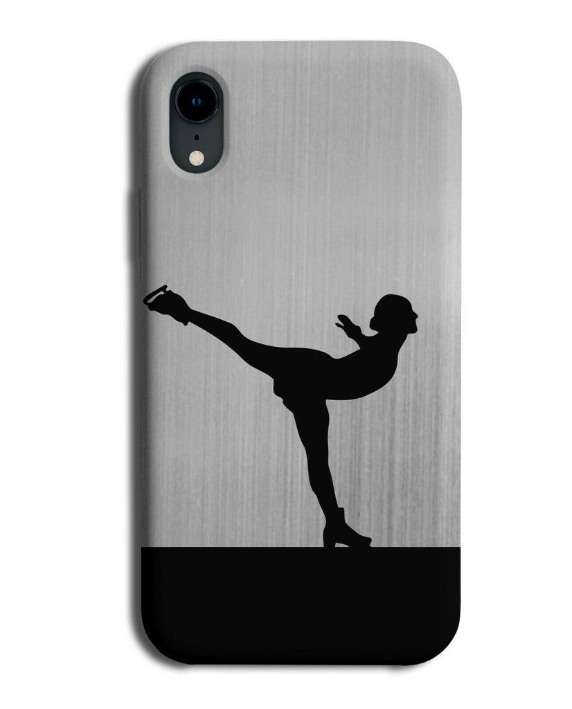 Ice Skating Phone Case Cover Skates Skater Figure Gift Present Silver Grey i699