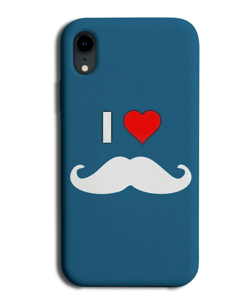 I Love Moustaches Phone Case Cover Moustache Navy Blue Hipster Beard mo21