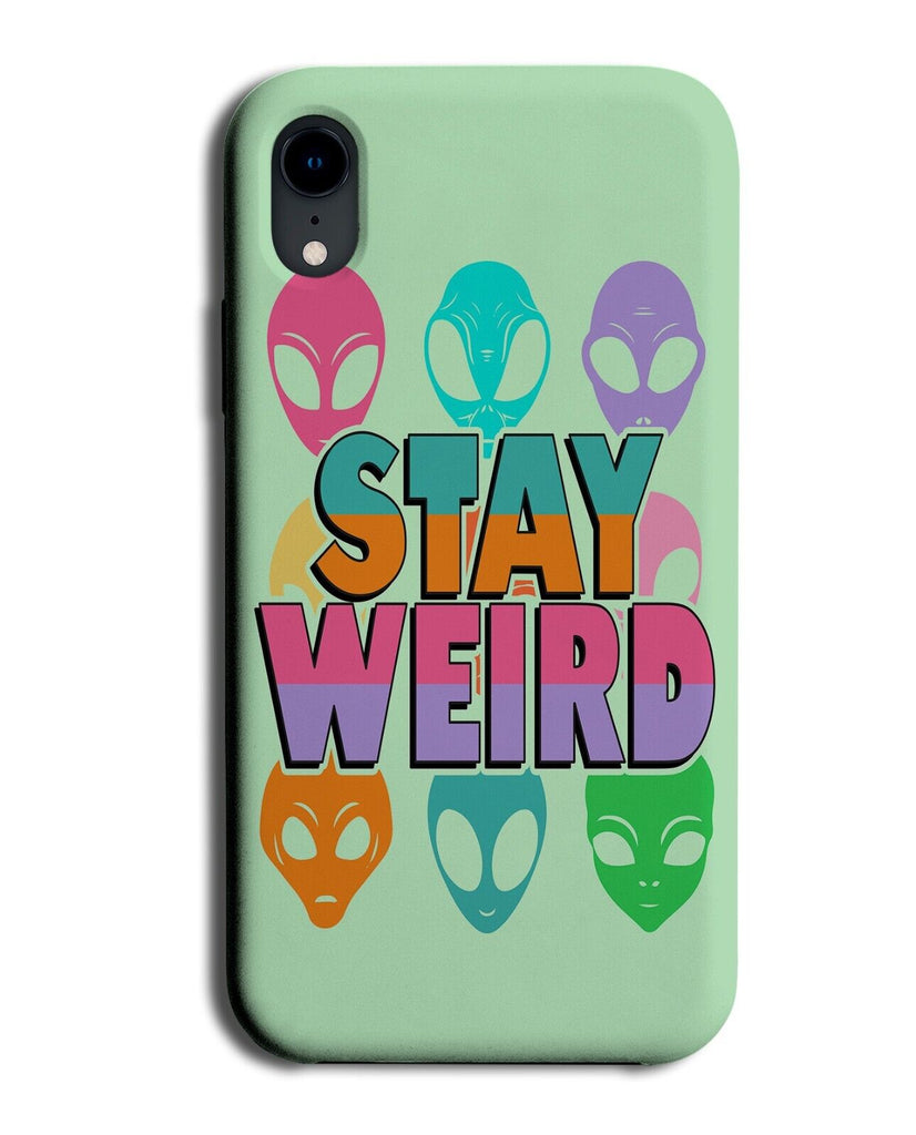 Stay Weird Alien Phone Case Cover Aliens Faces Retro Funny Odd Oddball BG99