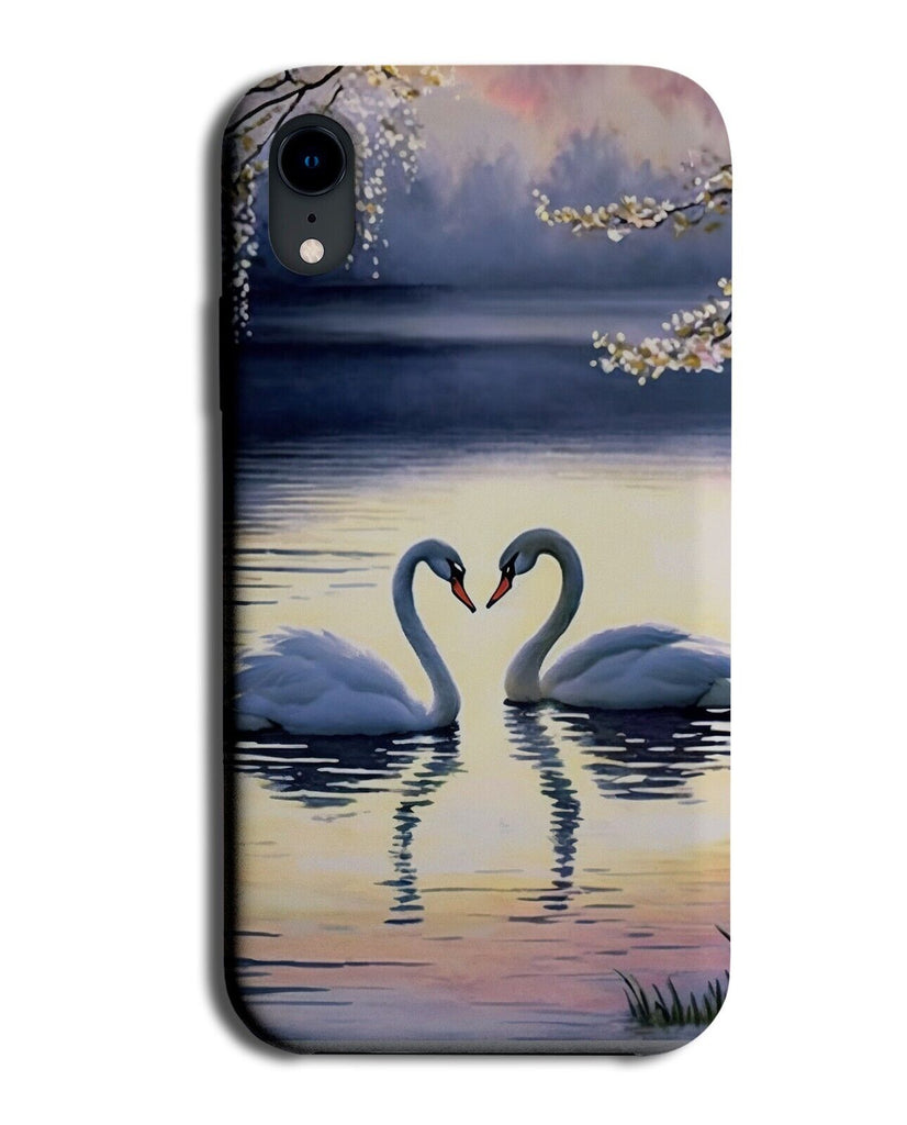 Swan Couple Watercolour Painting Phone Case Cover Paint Swans Relationship BC66