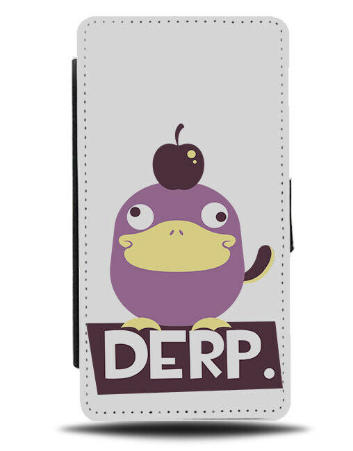 Derp Duck Flip Wallet Phone Case Ducks Purple Cartoon Ducky Cartoon Kids E458