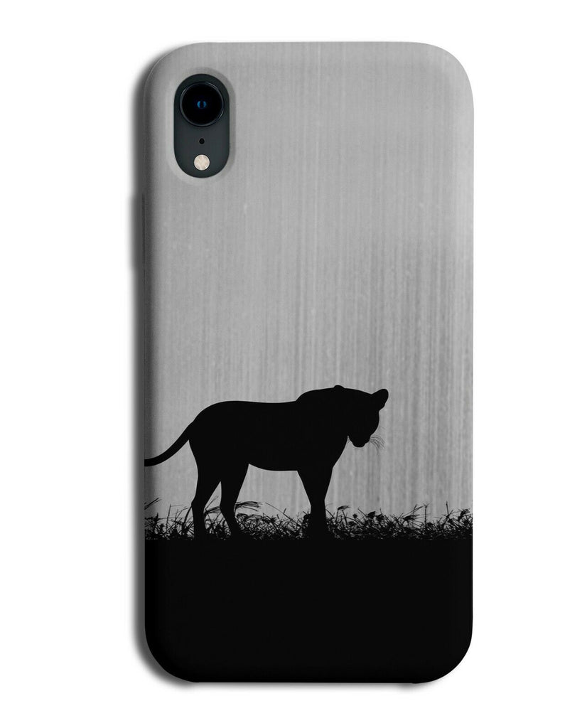 Leopard Silhouette Phone Case Cover Leopards Silver Coloured Grey i151