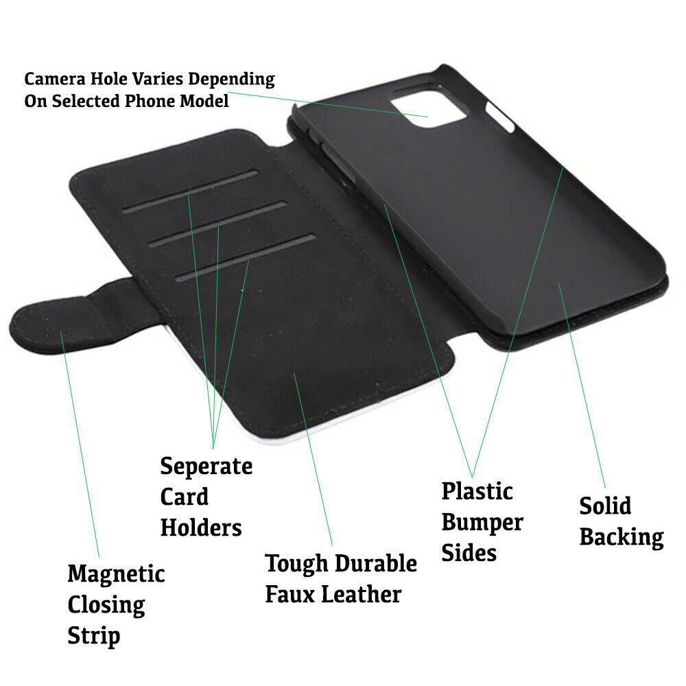 Dark Green Camo Flip Wallet Case Black Grey H579
