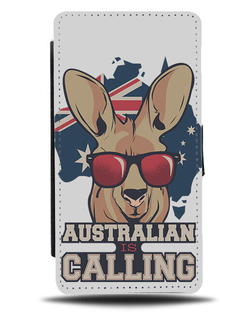 Funny Australian Kangaroo in Sunglasses Flip Wallet Case Kangaroos Map i984