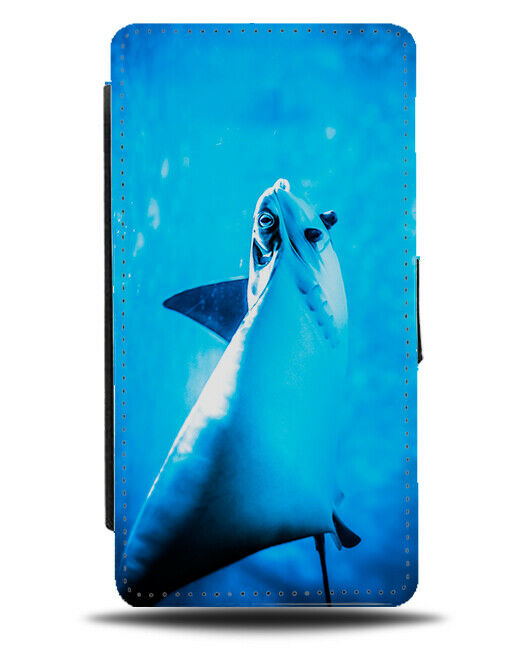 Stingray Picture Flip Wallet Case Photo String Ray Swimming Blue Underwater H245