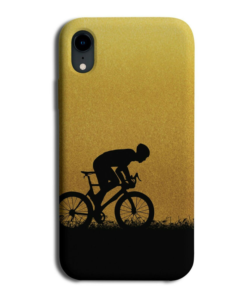 Mountainbike Phone Case Cover Mountain Bike Biking Biker Gold Golden i600
