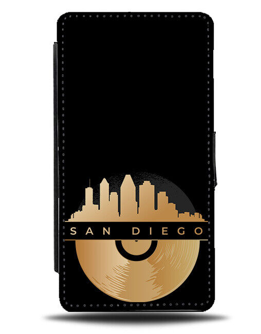 San Diego California Golden Record Flip Wallet Case Gold Vinyl Disc Vinyls K444