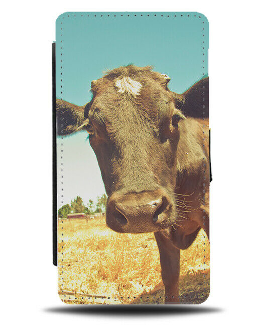 Vintage Cow Photograph Flip Wallet Case Cows Face Funny Head Close Up H926