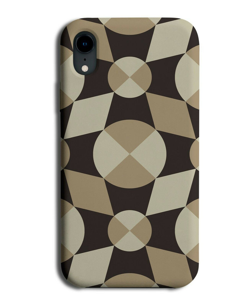 Cream and Brown Shapes Phone Case Cover Circles Circle Pattern Geometric H523