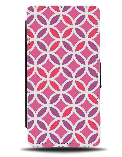 Stylish Girls Geometric Flip Wallet Case Purple Pink Red Colours Girl Girly G477
