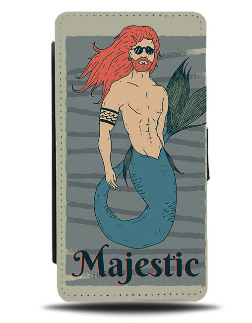 Ginger Merman Flip Wallet Case Mermaid Man Mermen Male Boy Haired J737