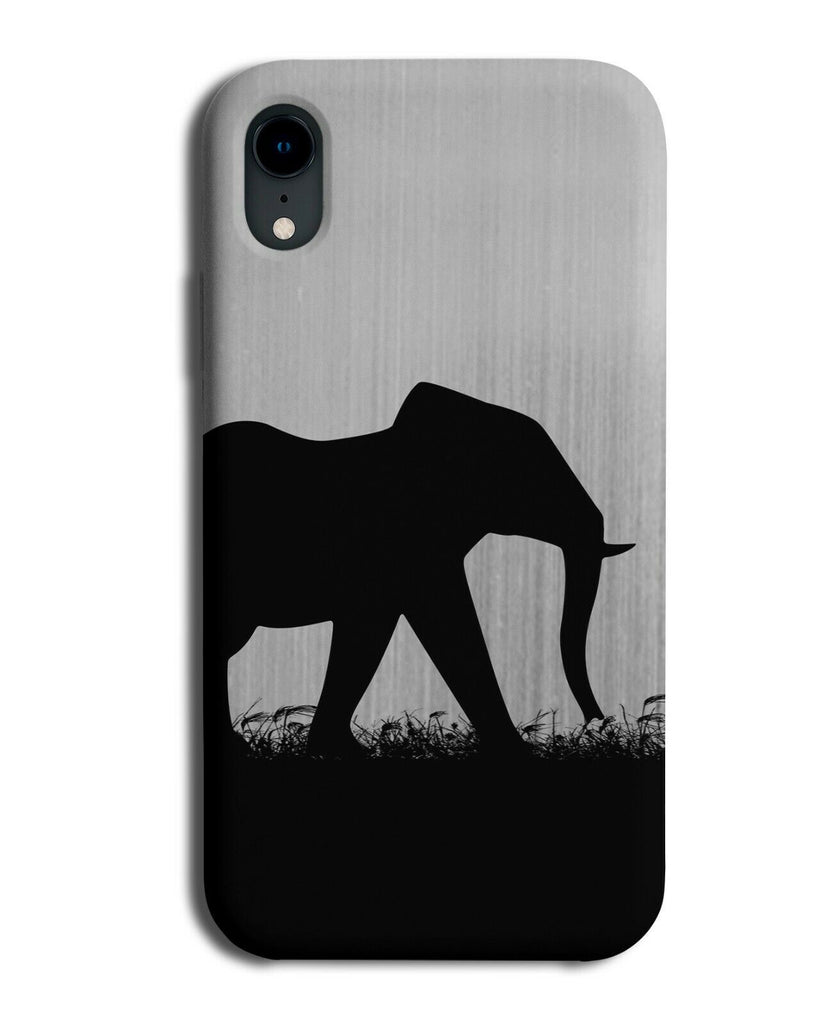 Elephant Silhouette Phone Case Cover Elephants Silver Coloured Grey i146