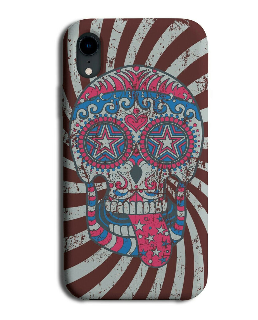 Hypnotic Funny Skull Design Phone Case Cover Skulls Head Tongue 80s 70s 60s E259
