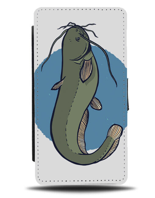 Cartoon Eel Fishing Flip Wallet Case Eels Fish Fisherman Design Catch J347