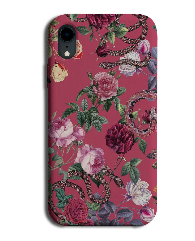Dark Red Flower Painting Phone Case Cover Flowers Floral Artistic Painted G841