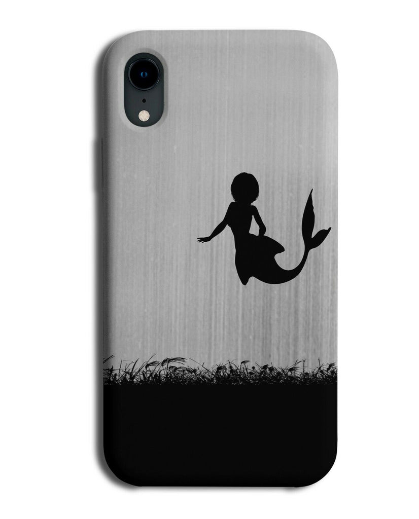 Mermaid Silhouette Phone Case Cover Mermaids Silver Coloured Grey i155
