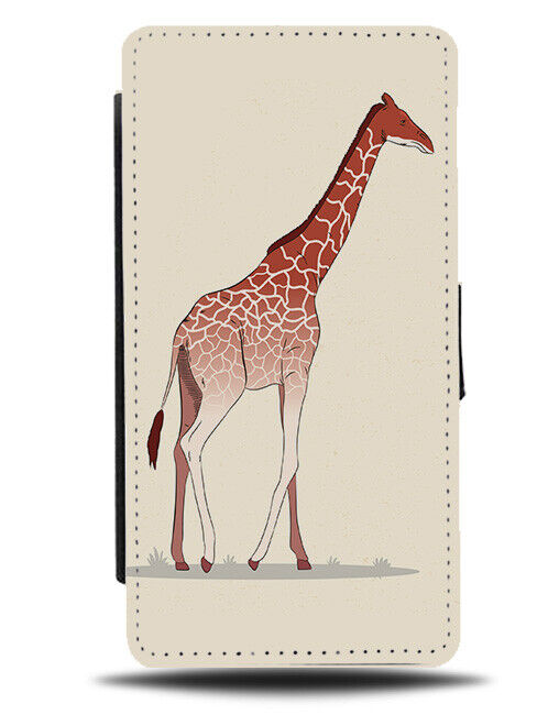 Artistic African Giraffe Picture Flip Wallet Case Photo Drawing Cartoon J454