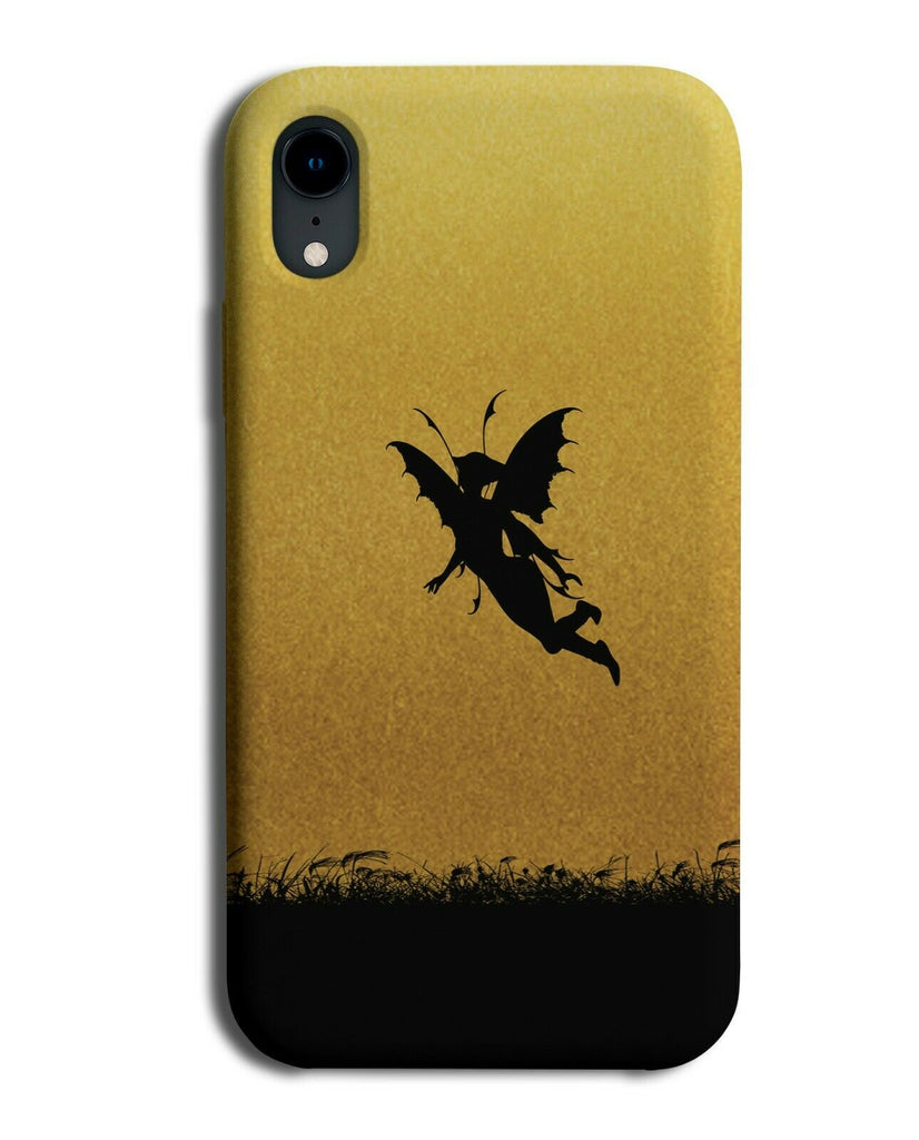 Fairy Silhouette Phone Case Cover Fairies Gold Golden Black Coloured H991