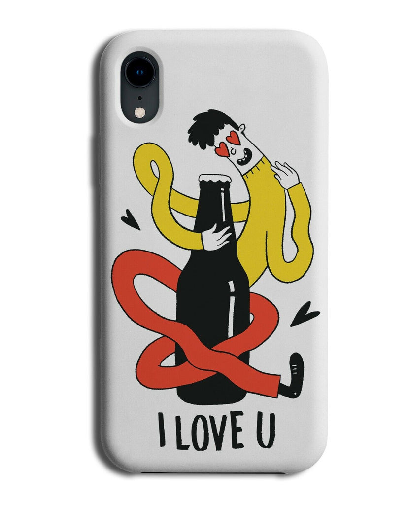 Loved Up Beer Bottle Phone Case Cover Funny Lover Stretchy Arms Cuddle J019