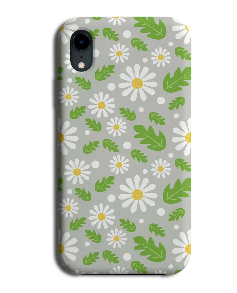 Cartoon Daisy Flower Cartoon Phone Case Cover Daisies Petals White Grey F518