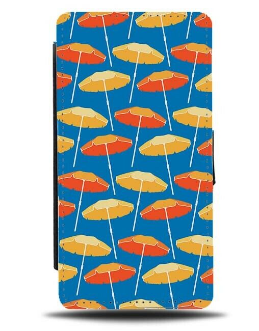 Summer Beach Umbrella Pattern Flip Wallet Case Design Parasol Umbrella F531