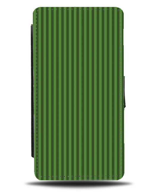 Vertical Dark Green Striped Lines Flip Wallet Case Stripes Pattern Design G667