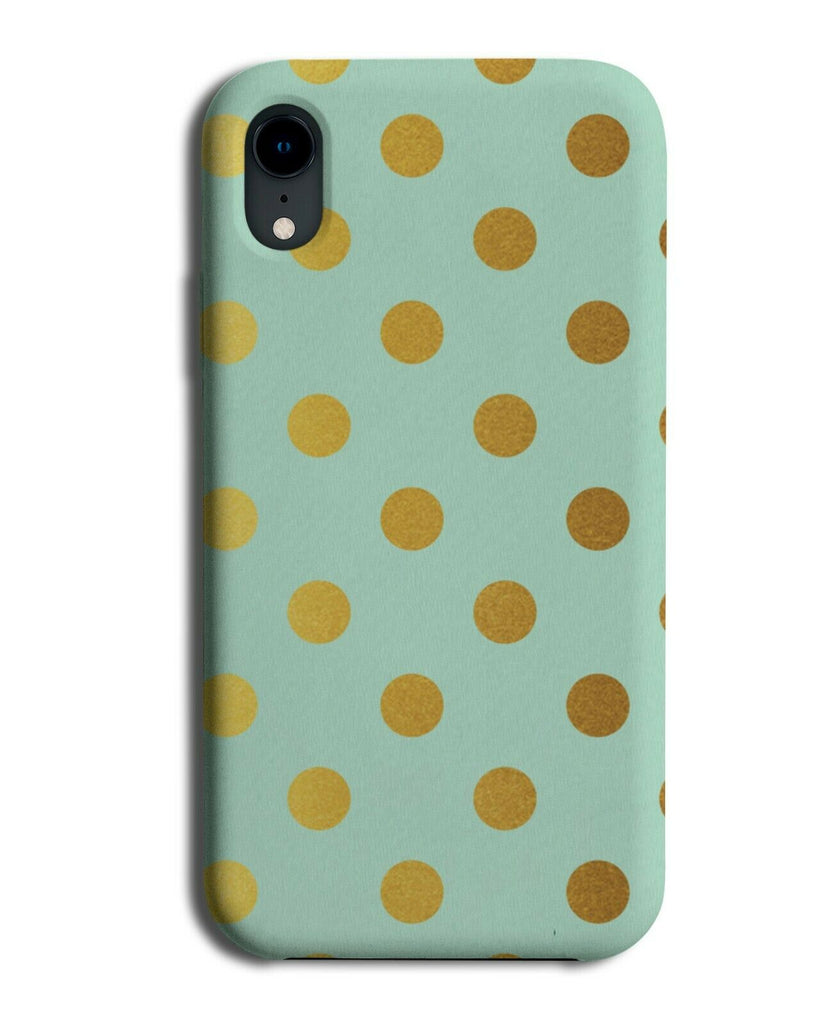 Mint Green and Gold Polka Dot Phone Case Cover Dots Dotted Golden i461