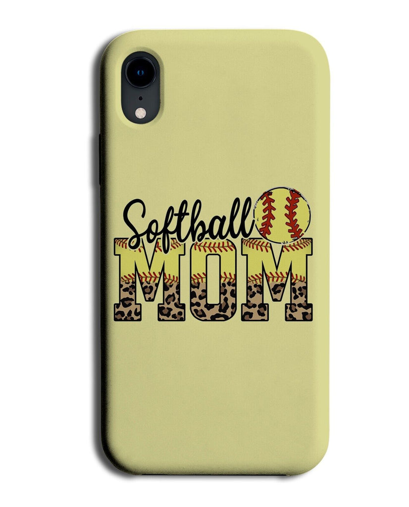 Yellow Softball Mom Phone Case Cover Mum Mothers Day Soft Ball Gift Present LQ04