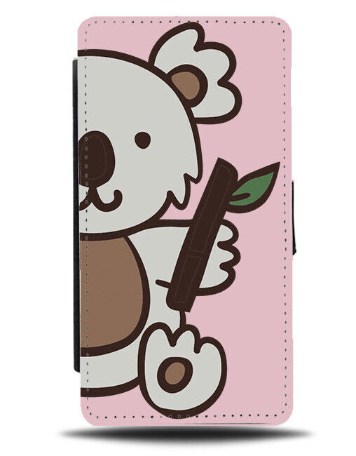 Childrens Pink Koala Flip Wallet Case Coloured Kids Bear Cartoon Kiddies J668
