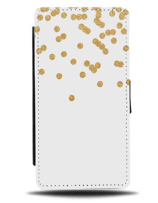 Fallen Golden Dots Flip Wallet Case Pieces Spots Pattern Girly Luxurious F704