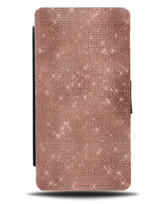 Rose Gold Sparkly Squares Print Picture Flip Wallet Case Sparkles Image G612