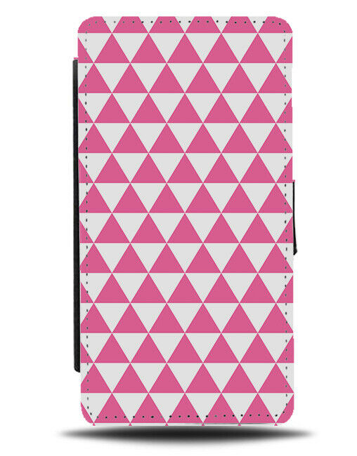 Dark Pink Geometric Chequered Flip Wallet Case Shapes Funky Pattern G547