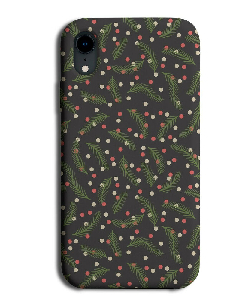 Christmas Holly Leaves Phone Case Cover Leaf Drawing Cartoon Green Xmas H797