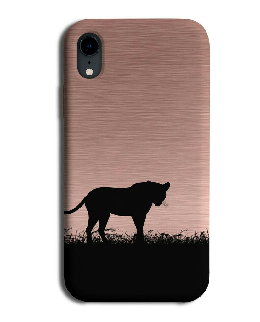 Leopard Silhouette Phone Case Cover Leopards Rose Gold Coloured i120