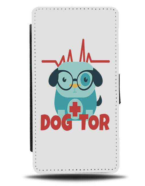 The Dogtor Flip Wallet Phone Case Dog Doggo Dogs Doctor Kids Nurse Blue E207