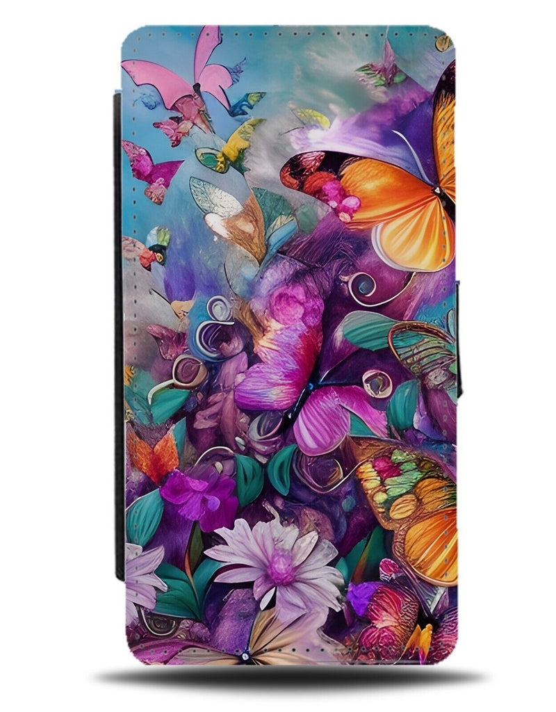 Airbrush Colourful Butterflies Flip Wallet Case Butterflys Butterfly Art BG06