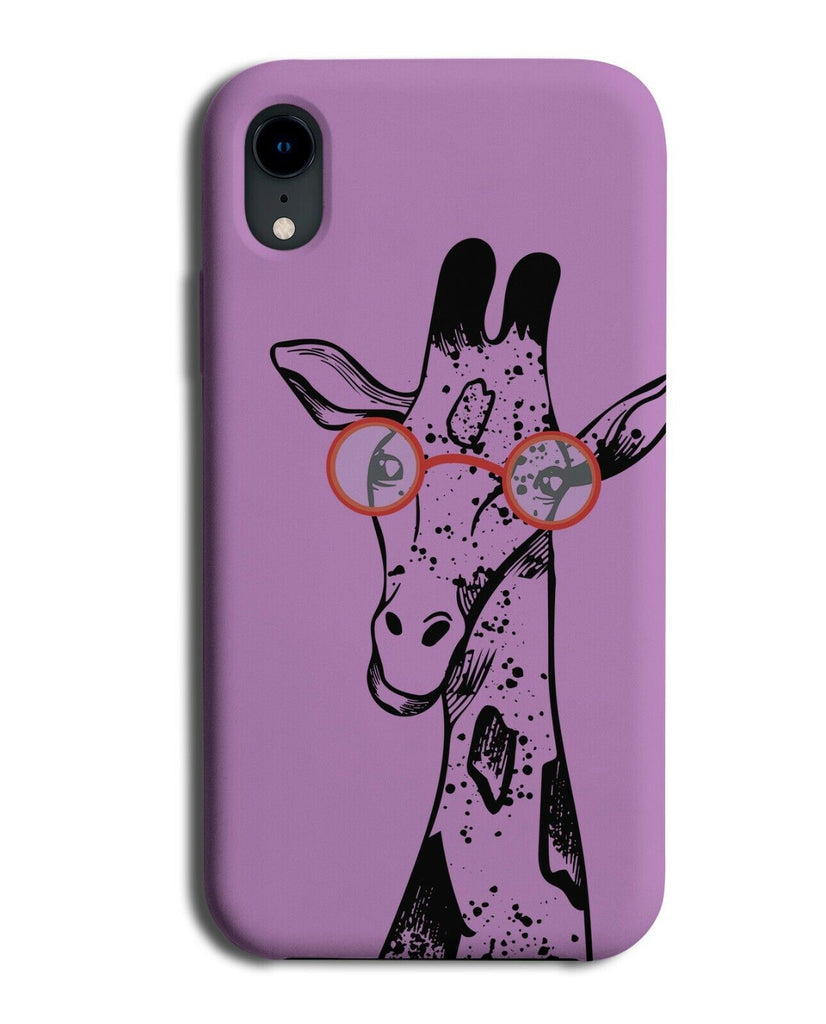 Dark Grey Giraffe In Glasses Phone Case Cover Nerd Geeky Smart Clever J459