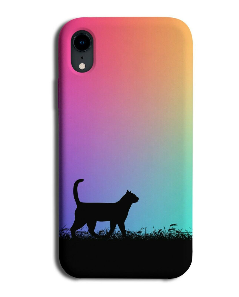 Cat Silhouette Phone Case Cover Cats Multicolour Multicoloured I047