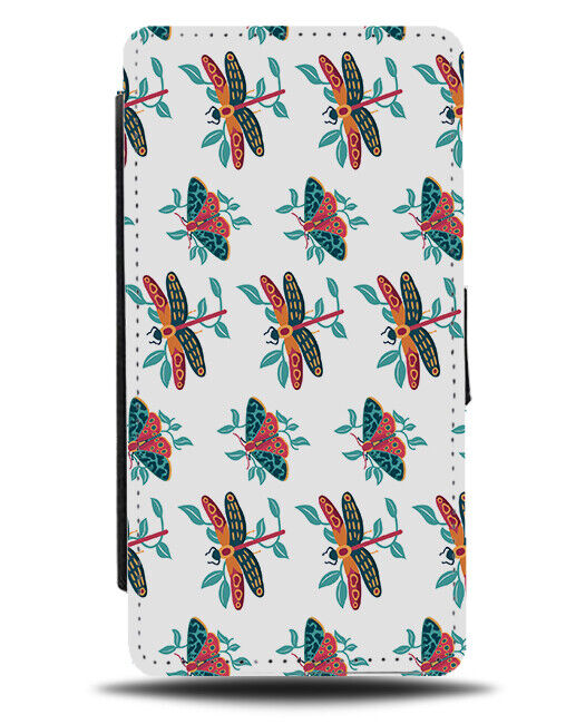 Dragonfly Pattern Flip Wallet Case Dragon Fly Insect Insects Flying Bugs K793