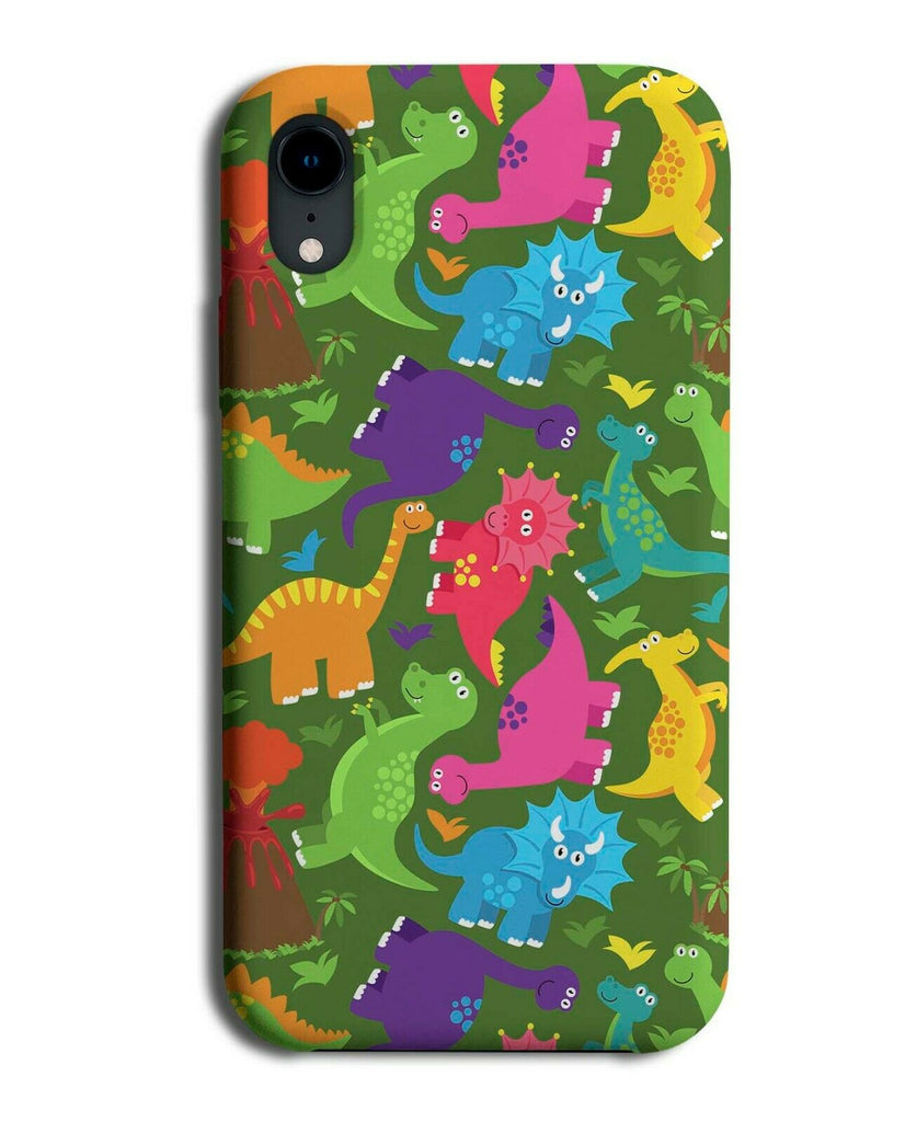 Coloured Dinosaur Phone Case Cover Dinosaurs Pattern Forrest Colourful F462