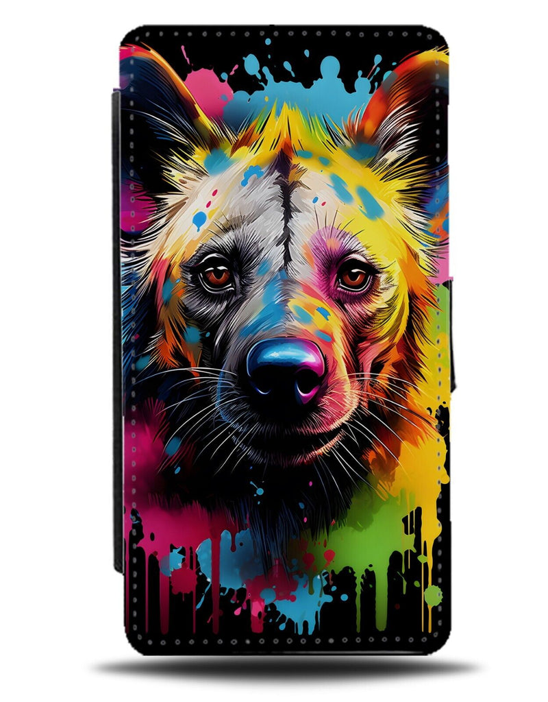 African Hunting Dog Colourful Face Flip Wallet Case Head Dogs Africa Animal DA77