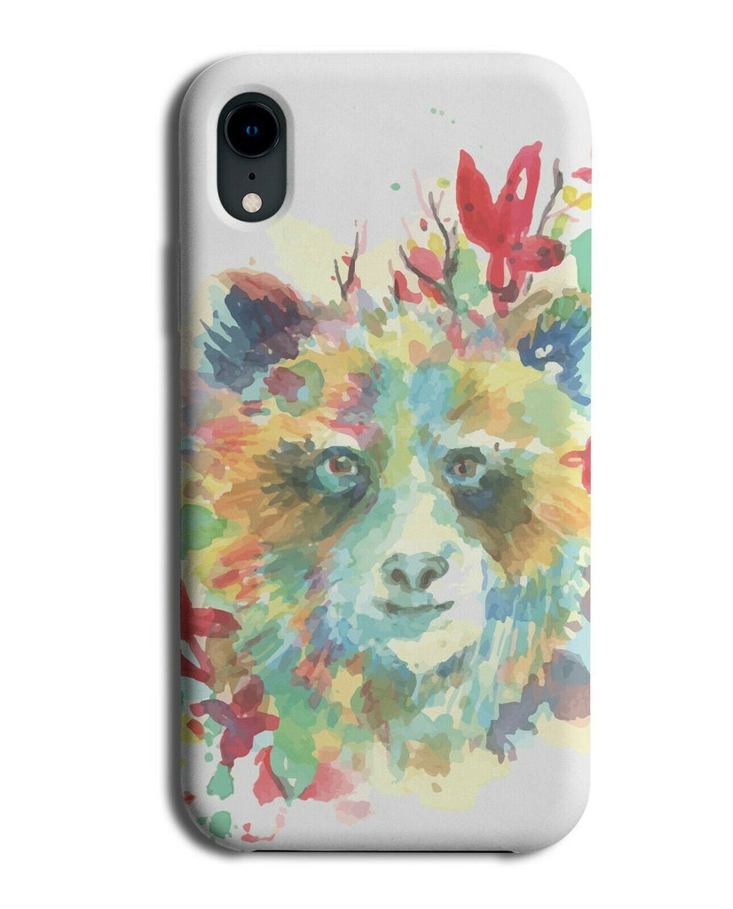 Grizzly Bear Water Painting Phone Case Cover Art Drawing Colourful E407